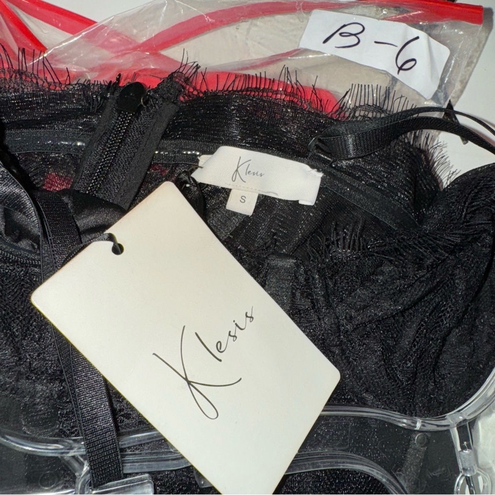 Klesis NWT! Heavenly Mesh Mini Dress In Black Size S - Picture 8 of 16
